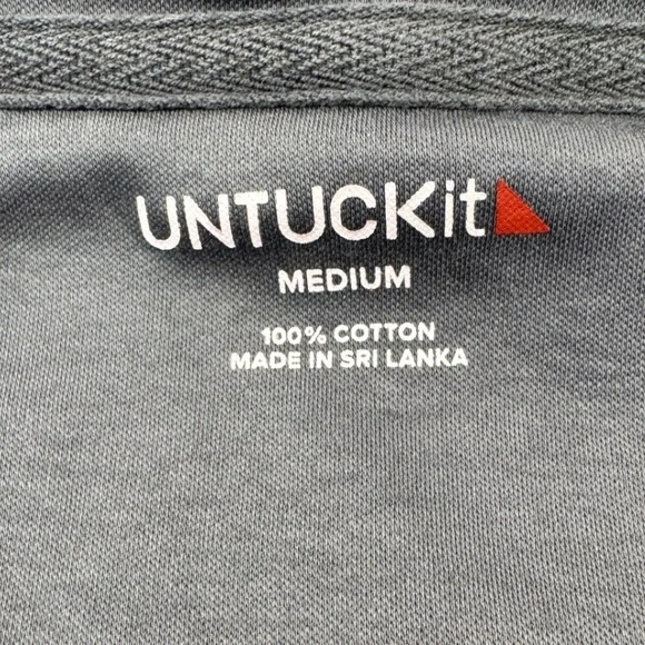UNTUCKit Men's Damaschino Long Sleeve Polo Shirt with Pocket Gray Medium - Picture 5 of 9